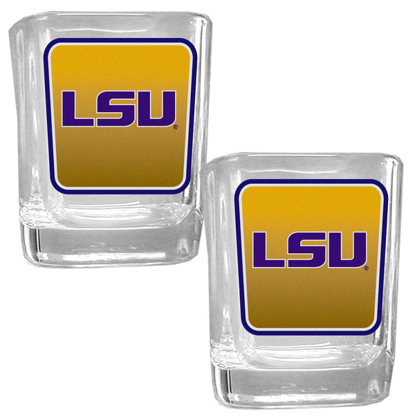 NCAA - LSU Tigers Square Glass Shot Glass Set-Beverage Ware,Shot Glass,Graphic Shot Glass,College Graphic Shot Glass,-JadeMoghul Inc.