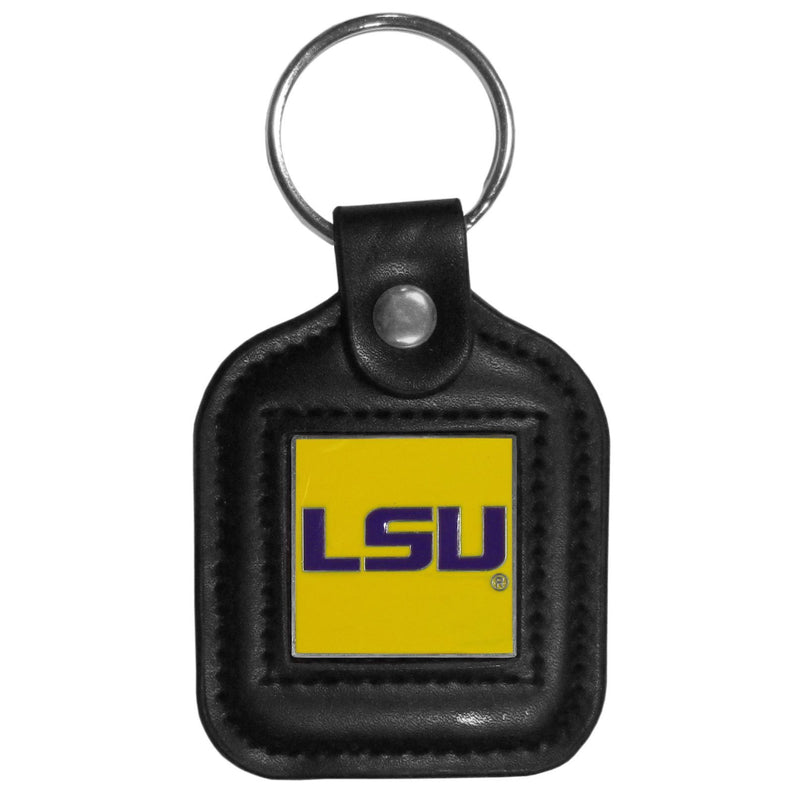 NCAA - LSU Tigers Square Leatherette Key Chain-Key Chains,Leatherette Key Chains,College Leatherette Key Chains-JadeMoghul Inc.