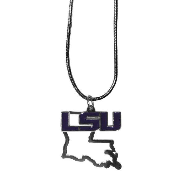 NCAA - LSU Tigers State Charm Necklace-Jewelry & Accessories,Necklaces,State Charm Necklaces,College State Charm Necklaces-JadeMoghul Inc.