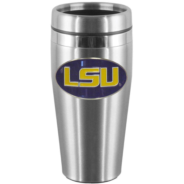 NCAA - LSU Tigers Steel Travel Mug-Beverage Ware,Travel Mugs,Steel Travel Mugs w/Handle,College Steel Travel Mugs with Handle-JadeMoghul Inc.