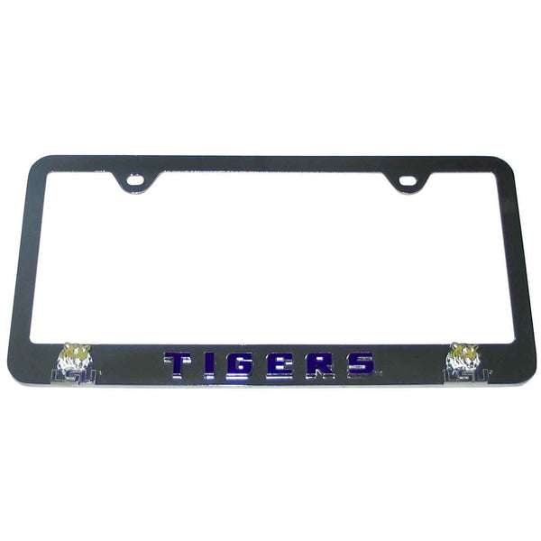 NCAA - LSU Tigers Tag Frame-Automotive Accessories,Tag Frames,Chrome Tag Frames,College Chrome Tag Frames-JadeMoghul Inc.
