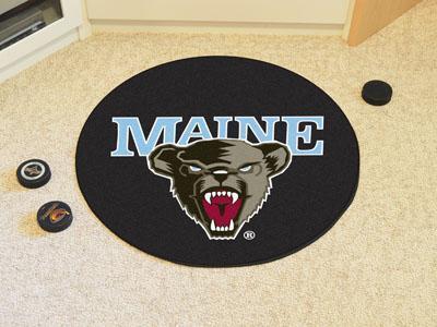 Round Rug in Living Room NCAA Maine Puck Ball Mat 27" diameter