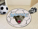 Small Round Rugs NCAA Maine Soccer Ball 27" diameter