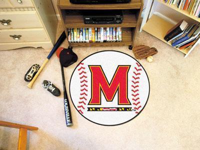 Round Rugs NCAA Maryland Baseball Mat 27" diameter