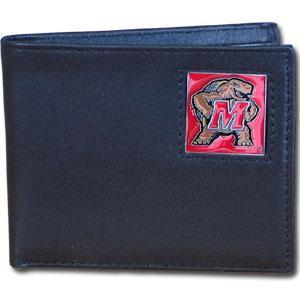 NCAA - Maryland Terrapins Leather Bi-fold Wallet-Wallets & Checkbook Covers,Bi-fold Wallets,Window Box Packaging,College Bi-fold Wallets-JadeMoghul Inc.