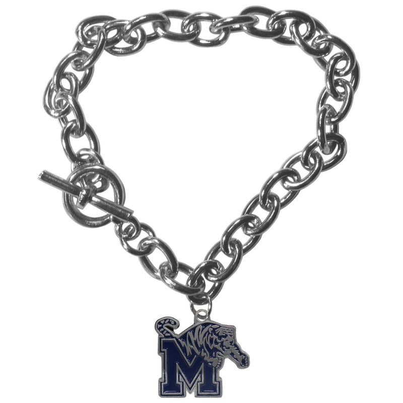 NCAA - Memphis Tigers Charm Chain Bracelet-Jewelry & Accessories,Bracelets,Charm Chain Bracelets,College Charm Chain Bracelets-JadeMoghul Inc.