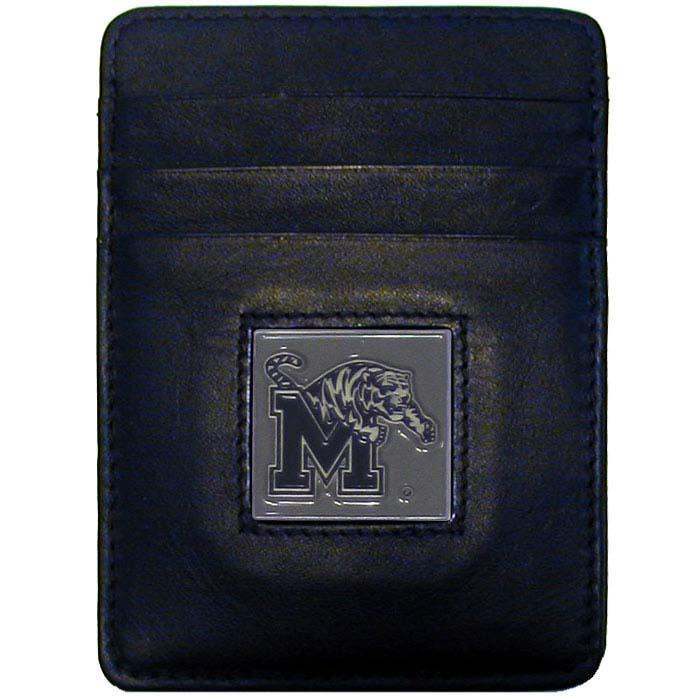 NCAA - Memphis Tigers Leather Money Clip/Cardholder-Wallets & Checkbook Covers,Money Clip/Cardholders,Window Box Packaging,College Money Clip/Cardholders-JadeMoghul Inc.