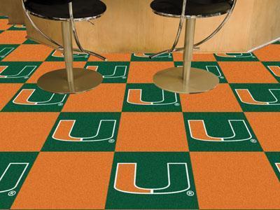 Carpet Flooring NCAA Miami 18"x18" Carpet Tiles