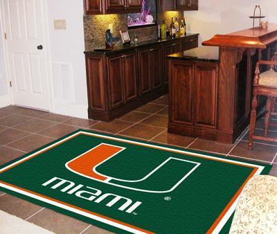 5x8 Rug NCAA Miami 5'x8' Plush Rug