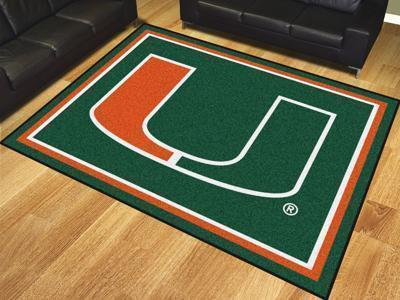 8x10 Rug NCAA Miami 8'x10' Plush Rug