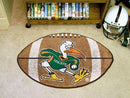 Round Rug in Living Room NCAA Miami Football Ball Rug 20.5"x32.5"