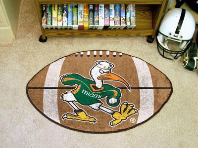 Round Rug in Living Room NCAA Miami Football Ball Rug 20.5"x32.5"