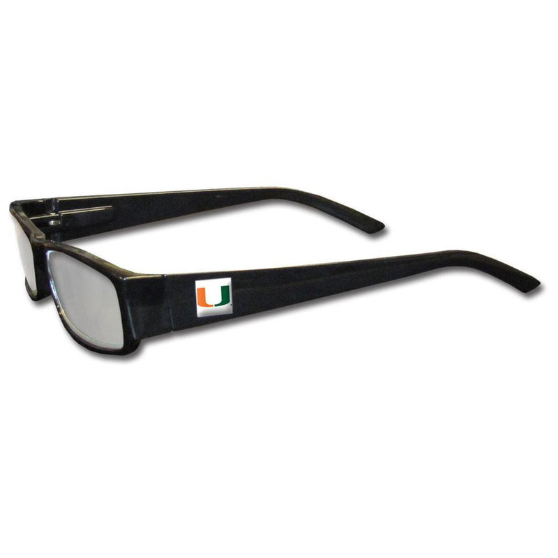 NCAA - Miami Hurricanes Black Reading Glasses +1.25-Sunglasses, Eyewear & Accessories,Reading Glasses,Black Frames, Power 1.25,College Power 1.25-JadeMoghul Inc.