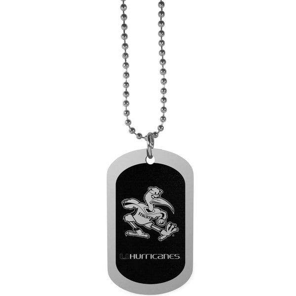 NCAA - Miami Hurricanes Chrome Tag Necklace-Jewelry & Accessories,Necklaces,Chrome Tag Necklaces,College Chrome Tag Necklaces-JadeMoghul Inc.