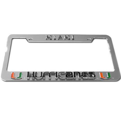 NCAA - Miami Hurricanes Deluxe Tag Frame-Automotive Accessories,Tag Frames,Deluxe Tag Frames,College Deluxe Tag Frames-JadeMoghul Inc.