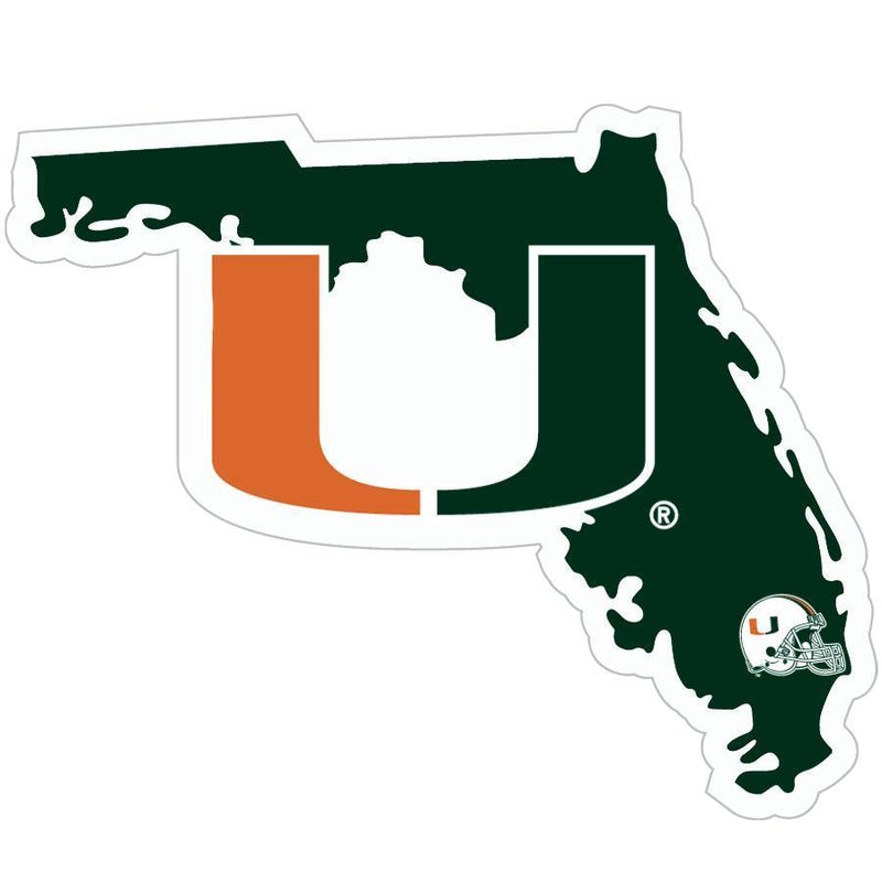NCAA - Miami Hurricanes Home State Decal-Automotive Accessories,Decals,Home State Decals,College Home State Decals-JadeMoghul Inc.
