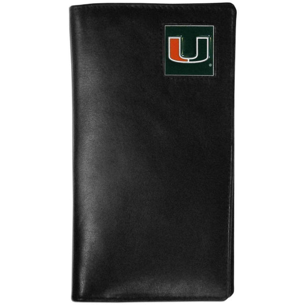 NCAA - Miami Hurricanes Leather Tall Wallet-Wallets & Checkbook Covers,Tall Wallets,College Tall Wallets-JadeMoghul Inc.