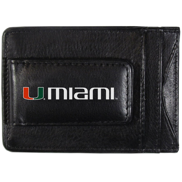 NCAA - Miami Hurricanes Logo Leather Cash and Cardholder-Wallets & Checkbook Covers,College Wallets,Miami Hurricanes Wallets-JadeMoghul Inc.