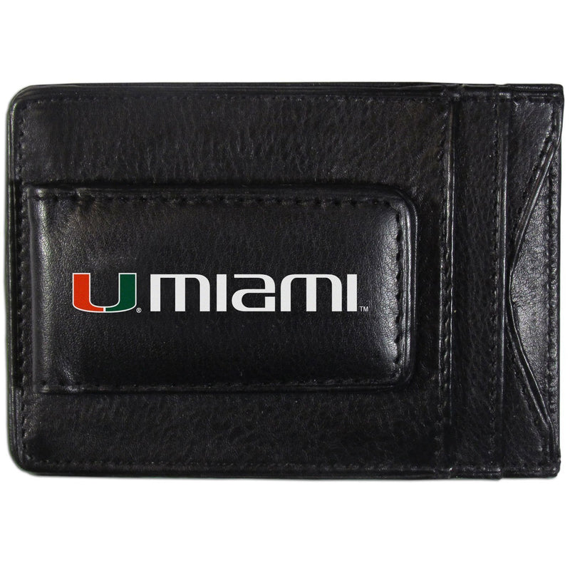 NCAA - Miami Hurricanes Logo Leather Cash and Cardholder-Wallets & Checkbook Covers,College Wallets,Miami Hurricanes Wallets-JadeMoghul Inc.