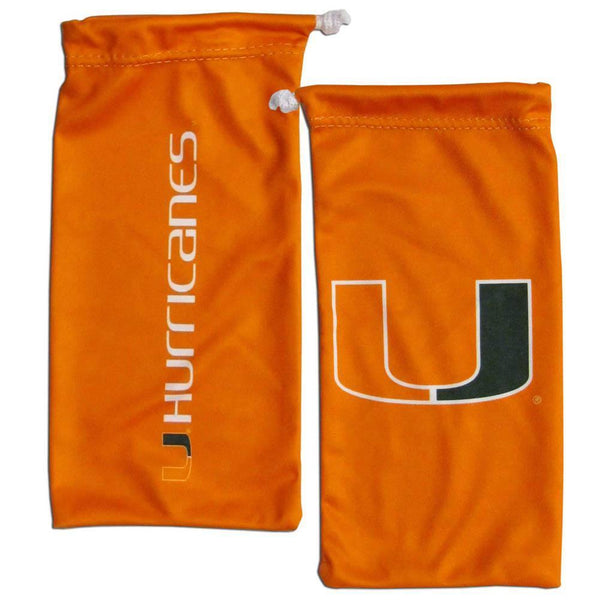 NCAA - Miami Hurricanes Microfiber Sunglass Bag-Sunglasses, Eyewear & Accessories,Microfiber Eyewear Bag,College Sport Eyewear Cases-JadeMoghul Inc.