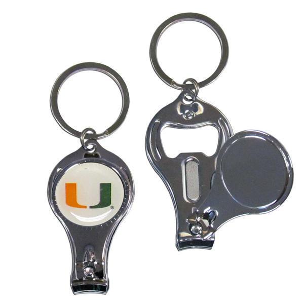 NCAA - Miami Hurricanes Nail Care/Bottle Opener Key Chain-Key Chains,3 in 1 Key Chains,College 3 in 1 Key Chains-JadeMoghul Inc.