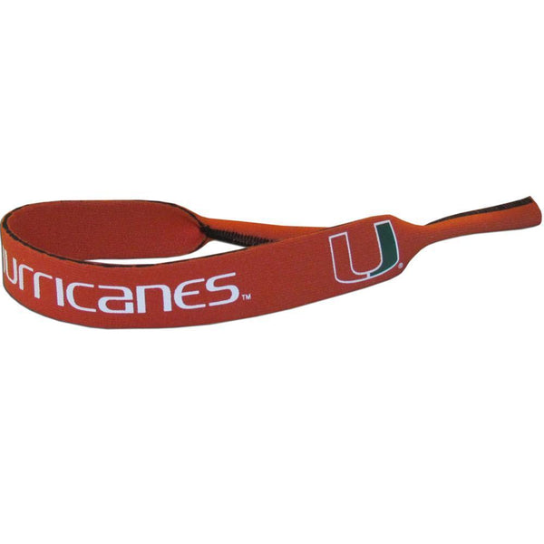 NCAA - Miami Hurricanes Neoprene Sunglass Strap-Sunglasses, Eyewear & Accessories,Sunglass Straps,College Sunglass Straps-JadeMoghul Inc.