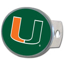 NCAA - Miami Hurricanes Oval Metal Hitch Cover Class II and III-Automotive Accessories,Hitch Covers,Oval Metal Hitch Covers Class III,College Oval Metal Hitch Covers Class III-JadeMoghul Inc.