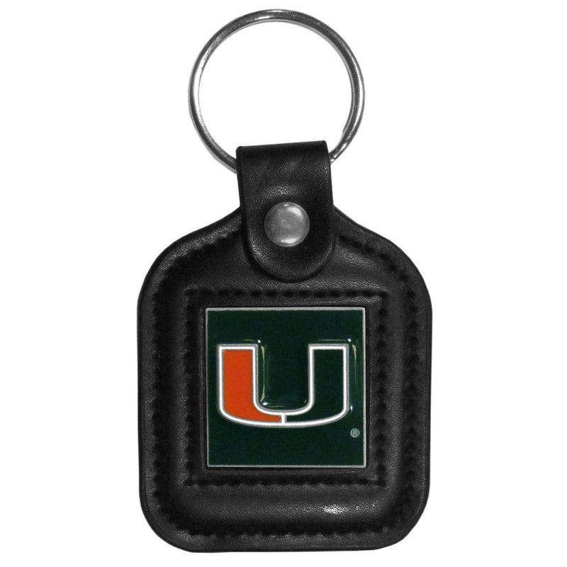 NCAA - Miami Hurricanes Square Leatherette Key Chain-Key Chains,Leatherette Key Chains,College Leatherette Key Chains-JadeMoghul Inc.