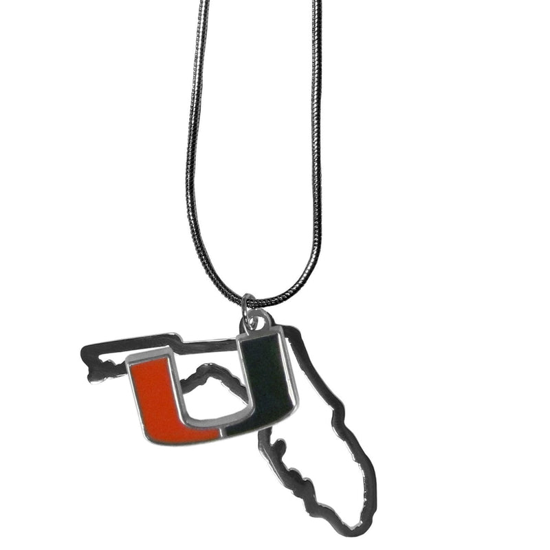 NCAA - Miami Hurricanes State Charm Necklace-Jewelry & Accessories,Necklaces,State Charm Necklaces,College State Charm Necklaces-JadeMoghul Inc.
