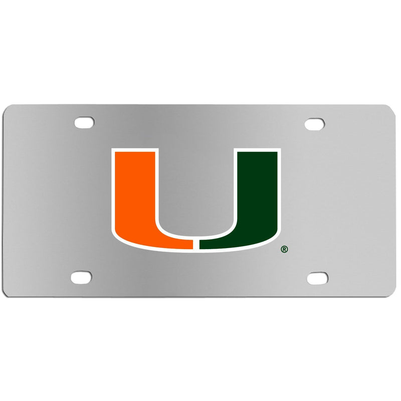 NCAA - Miami Hurricanes Steel License Plate Wall Plaque-Automotive Accessories,License Plates,Steel License Plates,College Steel License Plates-JadeMoghul Inc.