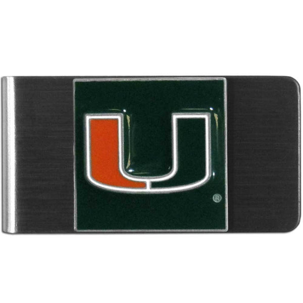 NCAA - Miami Hurricanes Steel Money Clip-Wallets & Checkbook Covers,Money Clips,Steel Money Clips,College Steel Money Clips-JadeMoghul Inc.
