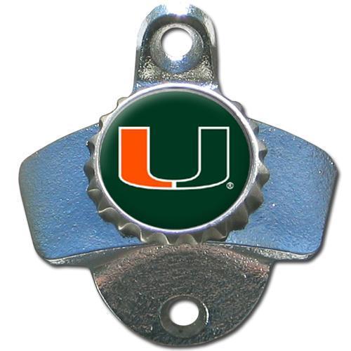 NCAA - Miami Hurricanes Wall Mounted Bottle Opener-Home & Office,Wall Mounted Bottle Openers,College Wall Mounted Bottle Openers-JadeMoghul Inc.