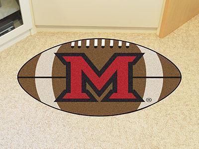 Round Rug in Living Room NCAA Miami (OH) Football Ball Rug 20.5"x32.5"