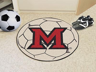 Round Indoor Outdoor Rugs NCAA Miami (OH) Soccer Ball 27" diameter