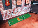 Long Runner Rugs NCAA Miami Putting Green Runner 18"x72" Golf Accessories