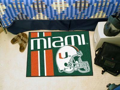 Outdoor Rug NCAA Miami Uniform Starter Rug 19"x30"