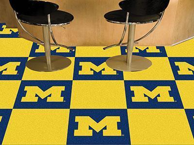 Carpet Flooring NCAA Michigan 18"x18" Carpet Tiles
