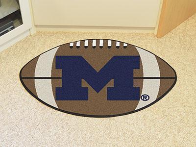 Round Rug in Living Room NCAA Michigan Football Ball Rug 20.5"x32.5"