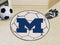 Small Round Rugs NCAA Michigan Soccer Ball 27" diameter