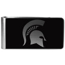 NCAA - Michigan St. Spartans Black and Steel Money Clip-Wallets & Checkbook Covers,College Wallets,Michigan St. Spartans Wallets-JadeMoghul Inc.