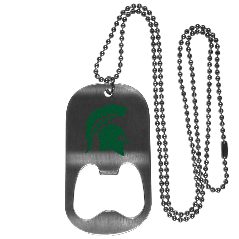 NCAA - Michigan St. Spartans Bottle Opener Tag Necklace-Jewelry & Accessories,College Jewelry,Michigan St. Spartans Jewelry-JadeMoghul Inc.