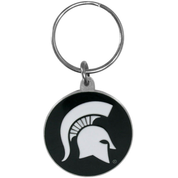 NCAA - Michigan St. Spartans Carved Metal Key Chain-Key Chains,Scultped Metal Key Chains,College Scultped Metal Key Chains-JadeMoghul Inc.
