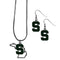 NCAA - Michigan St. Spartans Dangle Earrings and State Necklace Set-Jewelry & Accessories,College Jewelry,Michigan St. Spartans Jewelry-JadeMoghul Inc.