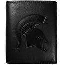 NCAA - Michigan St. Spartans Embossed Leather Tri-fold Wallet-Wallets & Checkbook Covers,College Wallets,College Tri-fold Wallets,Leather Tri-fold Wallets-JadeMoghul Inc.