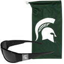 NCAA - Michigan St. Spartans Etched Chrome Wrap Sunglasses and Bag-Sunglasses, Eyewear & Accessories,College Eyewear,Michigan St. Spartans Eyewear-JadeMoghul Inc.