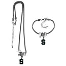 NCAA - Michigan St. Spartans Euro Bead Necklace and Bracelet Set-Jewelry & Accessories,College Jewelry,Michigan St. Spartans Jewelry-JadeMoghul Inc.