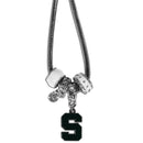 NCAA - Michigan St. Spartans Euro Bead Necklace-Jewelry & Accessories,Necklaces,Euro Bead Necklaces,College Euro Bead Necklaces-JadeMoghul Inc.