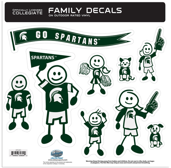 NCAA - Michigan St. Spartans Family Decal Set Large-Automotive Accessories,Decals,Family Character Decals,Large Family Decals,College Large Family Decals-JadeMoghul Inc.
