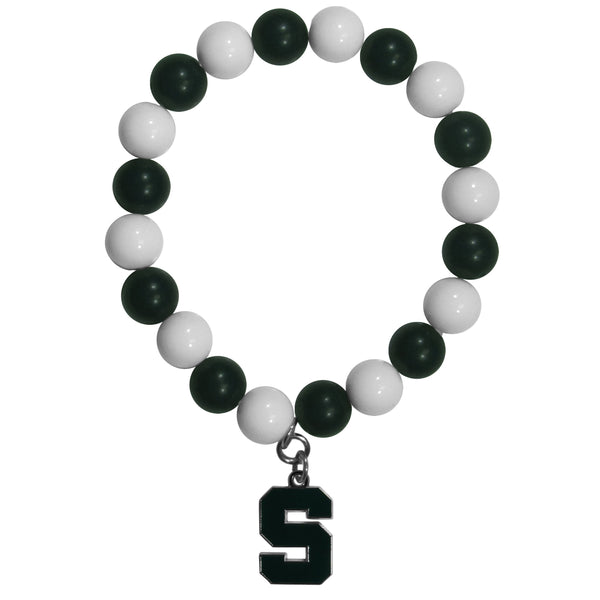NCAA - Michigan St. Spartans Fan Bead Bracelet-Jewelry & Accessories,Bracelets,Fan Bead Bracelets,College Fan Bead Bracelets-JadeMoghul Inc.