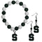 NCAA - Michigan St. Spartans Fan Bead Earrings and Bracelet Set-Jewelry & Accessories,Jewelry Sets,Fan Bead Earrings and Bracelet-JadeMoghul Inc.